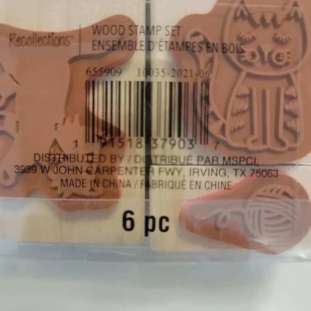 Recollections Set of 6 Wood Rubber Stamp Set 